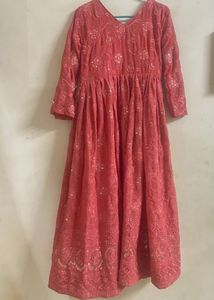Elegant Rust Anarkali Kurta Set