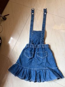 Cute Denim Bunny Overalls Dress