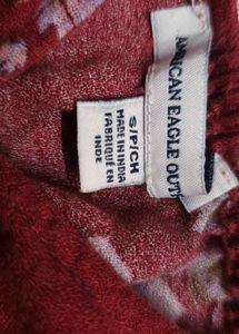 American Eagle Maroon Floral Ruffle Playsuit
