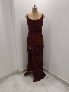 Sequin Slit Gown