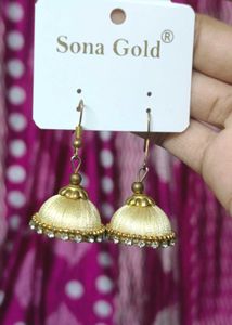 Colorful Silk Thread Jhumka Earrings - Handmade
