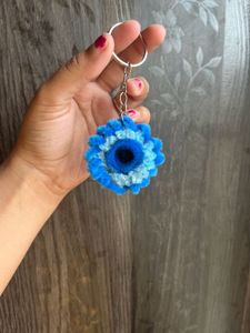 Handmade Blue Flower Keychain