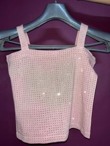 Sparkly Pink Crop Top