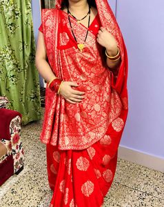 Red Banarasi Silk Saree
