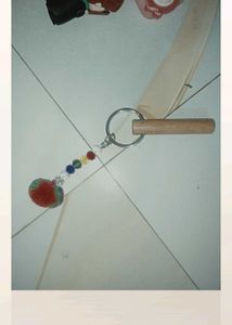 for jain jai jinendra Boho Keychain with Pom Po
