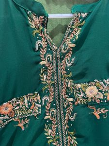 Green Embroidered Kurta Pant Set
