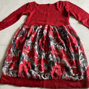New Stylish Red Floral Long Top | Size 34 Bust