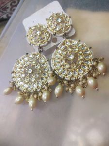 Elegant Gold &amp; Pearl Drop Earrings