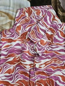 Wave Pattern Shirt For Beach Wear