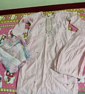 Elegant Pink Kurta Set with Dupatta