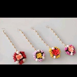 All 6 Floral Maang Tikka Set