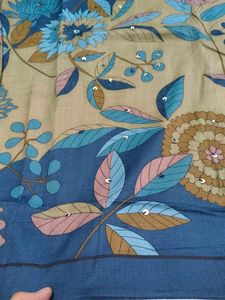 Floral Print teal blue pure jaam cotton suit