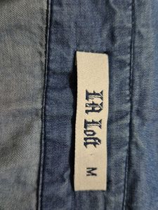 Embroidered Cotton Denim Zip-Up Top