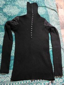 Black Turtleneck Top