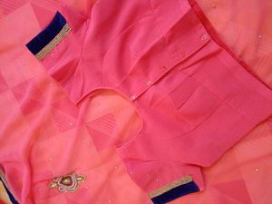 Beautiful Pink Embroidered Saree
