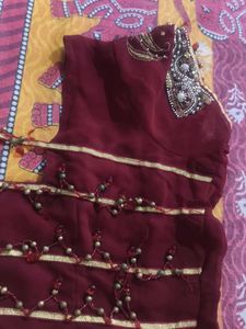 Maroon Embroidered Blouse