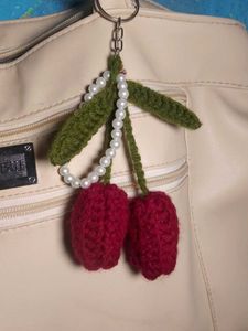✨Handmade Cherry Keychain 🌷