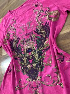 just Cavalli y2k Pink Embellished top