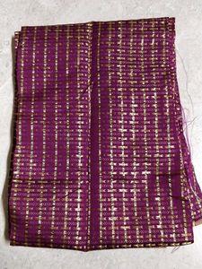 Purple with Golden Weave Saree blouse piece