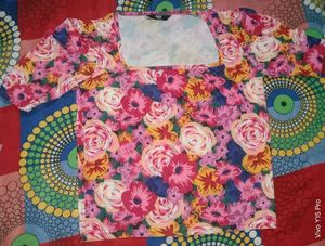 Vibrant Floral Puff Sleeve Top