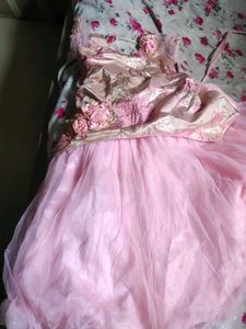 Pink Brocade &amp; Tulle Lehenga Choli