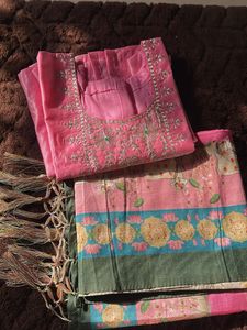 Beautiful Pink Embroidered Kurta Set