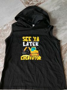 Kids Black Excavator Hoodie