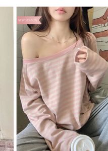 Pink Striped Off-Shoulder Top imported 🥢🍥