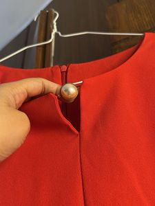 Elegant Orange Blouse with cape Cut Sleeve