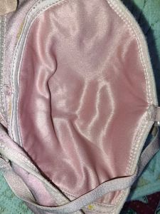 Comfortable Pink Lace Trim Bra