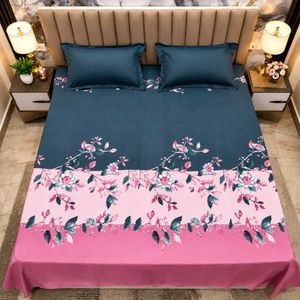 ✨ Luxury floral Print Cotton Double Bedsheet Set