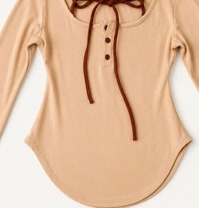 Cute beige long sleeve top