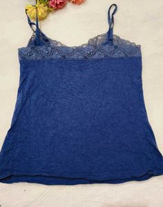 Blue Lace Trim Camisole