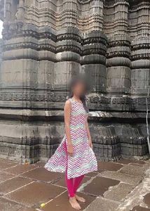 Chic Chevron Print Sleeveless Kurta