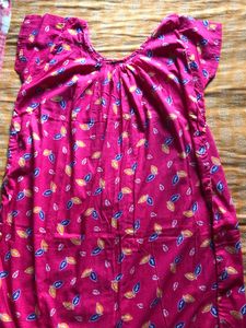 Comfortable Pink Leaf Print Nightgown