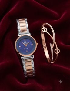 Elegant Two-Tone Watch with Matching Bracelet