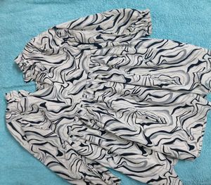 Girls' Printed Dress with Black Bodice