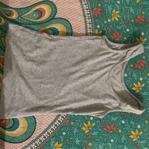 Grey Ribbed Tank Top