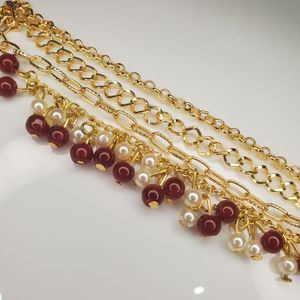 mehroom Gold-tone bracelet  with Cherry Charms