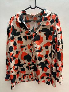 Patterned Long Sleeve Blouse