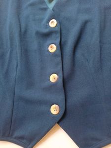 Teal Sleeveless Button-Down Top