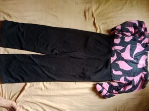 Stylish Black Jumpsuit with Pink Print