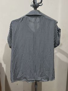 Chic Striped Button-Up Blouse