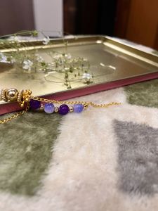 Beaded Purple & Gold Necklace chain