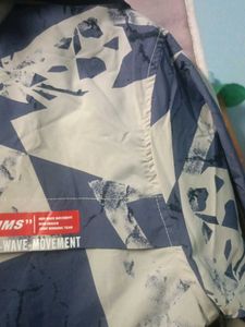 Stylish Abstract Print Windbreaker Jacket