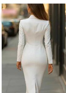 Elegant White Blazer Dress