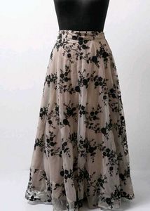 Designer Sequins Crop Top &amp; Floral Skirt