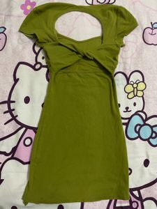 Olive Green Cutout Mini Dress
