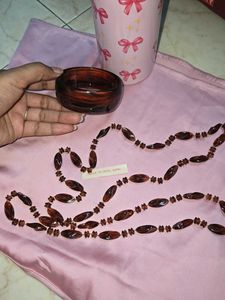 Sale_Retro Beautiful Brown Beaded Necklace &amp; Kada
