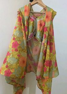 Designer Top with Palazzo &amp; Cape @ 50% OFF